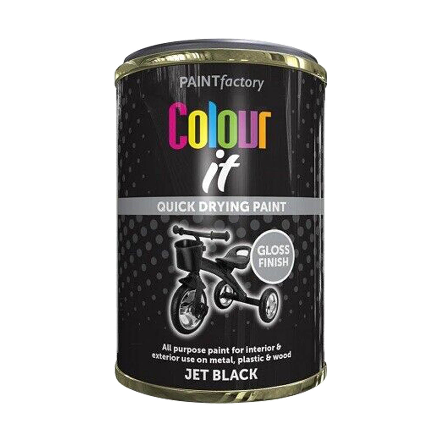 Colour it Jet Black Gloss Finish Paint 300ml Colour it Jet Black Gloss Finish Paint 300ml